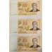 SINGAPORE 2007 . TWENTY 20 DOLLARS BANKNOTE . CONSECUTIVE SEVEN